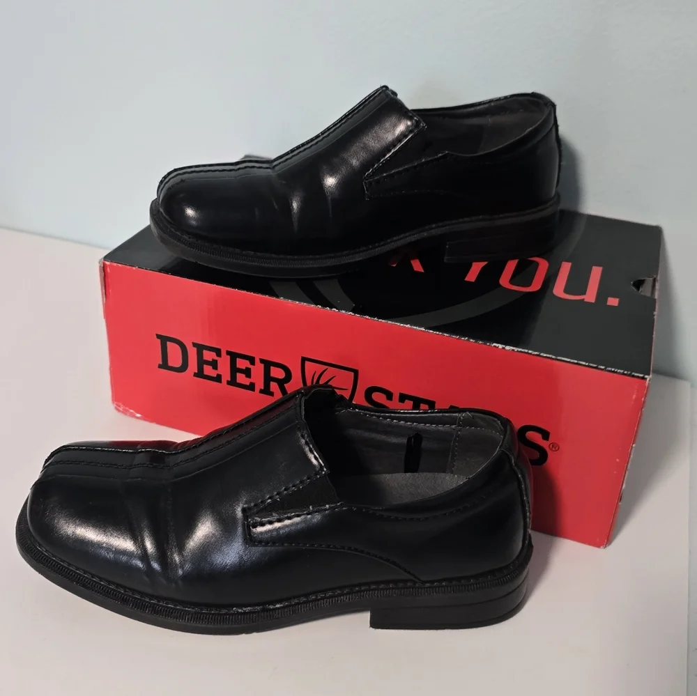 Deer Stags Boys' Size 13.5 Black Dress Shoes